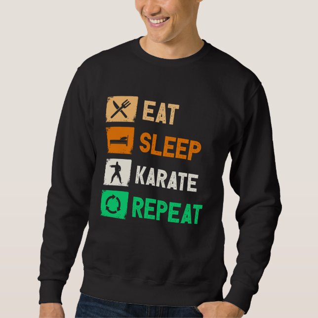 Sudadera Eat Sleep Karate Repeat Men Women Judo Kendo (Anverso)