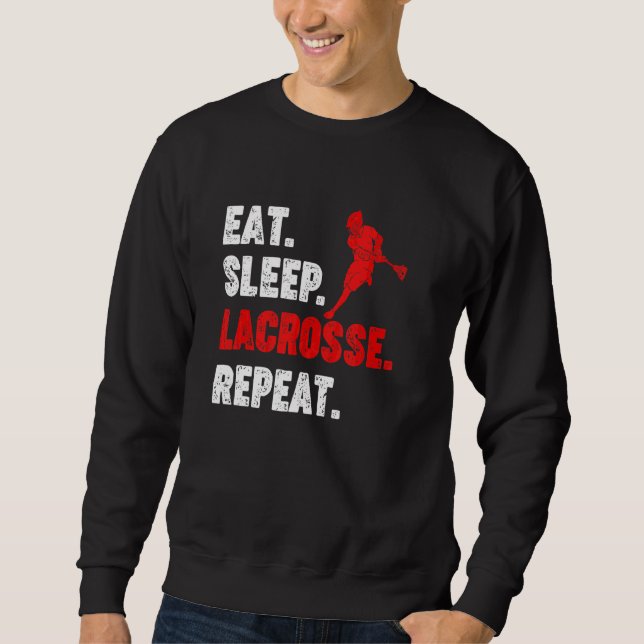 Sudadera Eat Sleep Lacrosse Athlete Sport (Anverso)