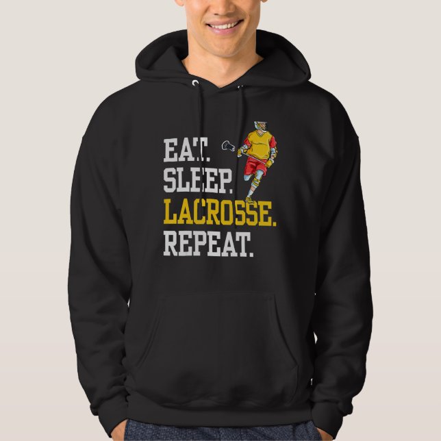 Sudadera Eat Sleep Lacrosse Repeat Sports Team (Anverso)
