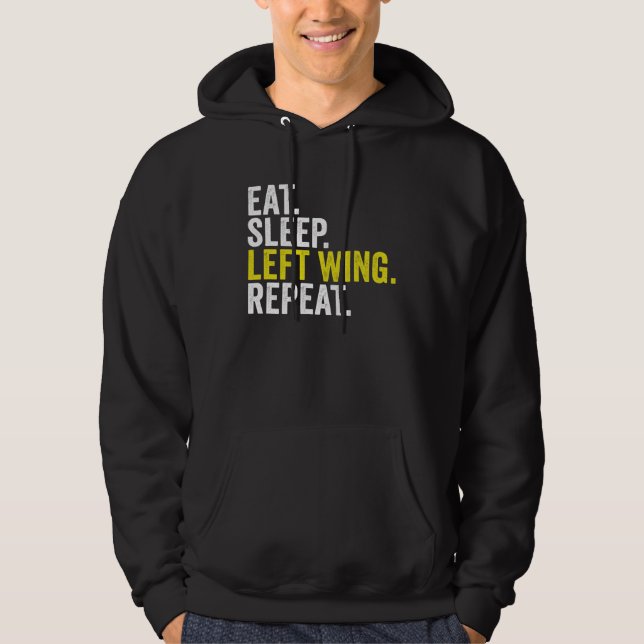 Sudadera Eat Sleep Left Wing Repeat  Rugby Winger (Anverso)