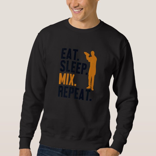 Sudadera Eat Sleep Mix Repeat Bartender Mixologist Barmann  (Anverso)