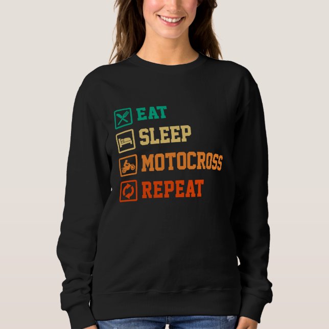 Sudadera Eat Sleep Motocross Repeat Dirt Bker Motorcycle En (Anverso)