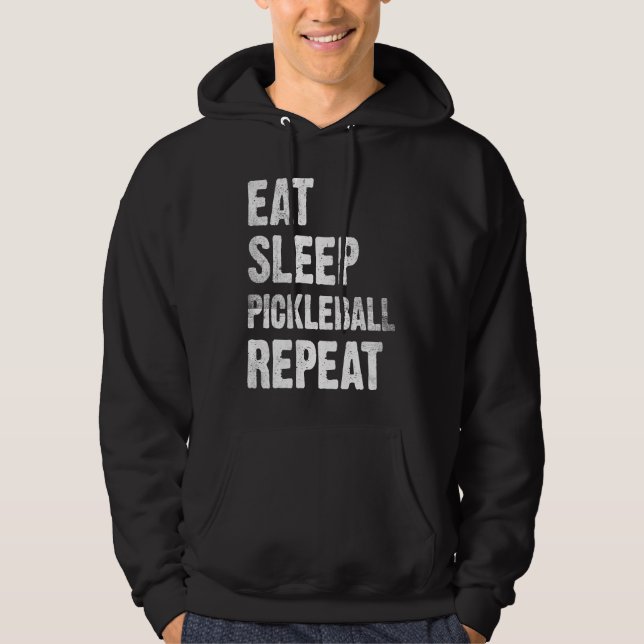 Sudadera Eat Sleep Pickleball Repeat Retro Vintage  10 (Anverso)