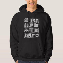 Sudadera Eat Sleep Railroad Repeat Steam Train