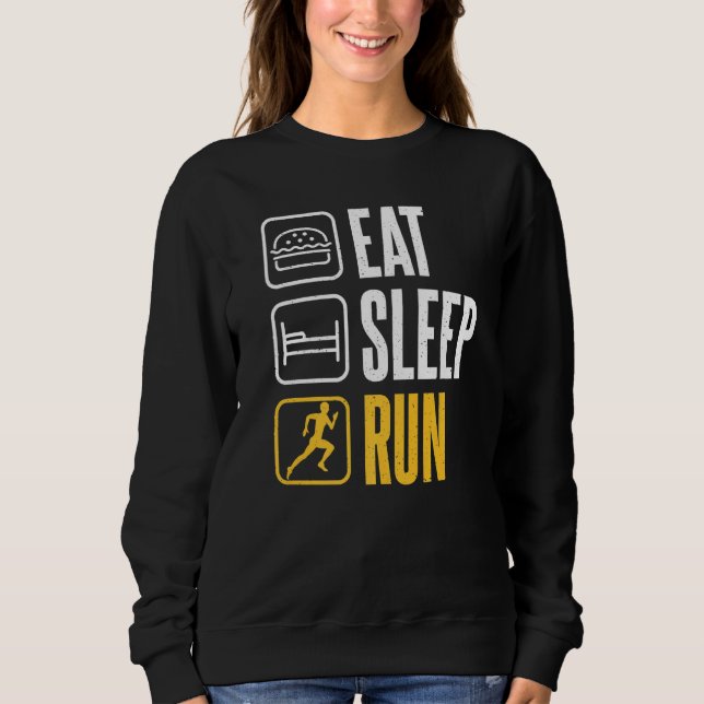 Sudadera Eat Sleep Run Marathon Runner (Anverso)