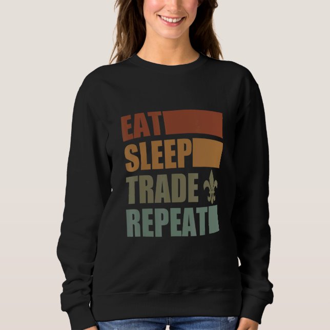 Sudadera Eat Sleep Scout Repeat For Camping Enthusiast Desi (Anverso)