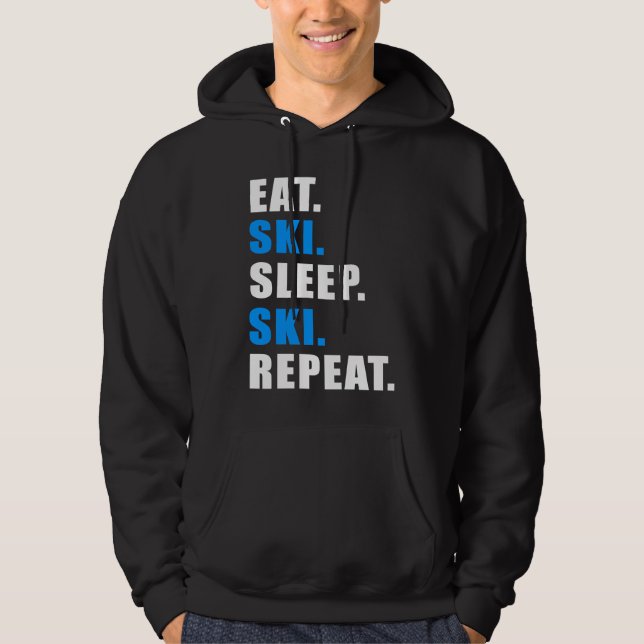 SUDADERA EAT SLEEP SKI REPEAT SNOW ALPIN WINTER WOMEN MEN C (Anverso)
