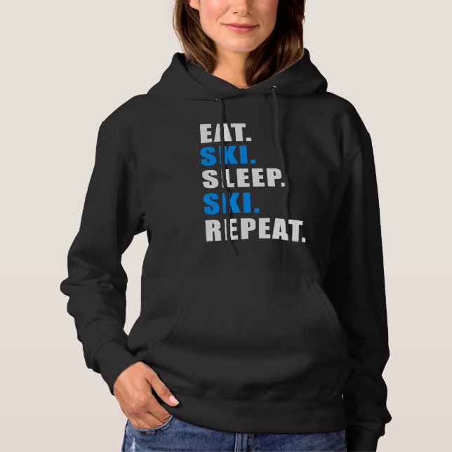SUDADERA EAT SLEEP SKI REPEAT SNOW ALPIN WINTER WOMEN MEN C (Anverso)