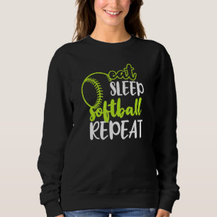 Sudadera Eat Sleep Sofball Repetir el divertido American US