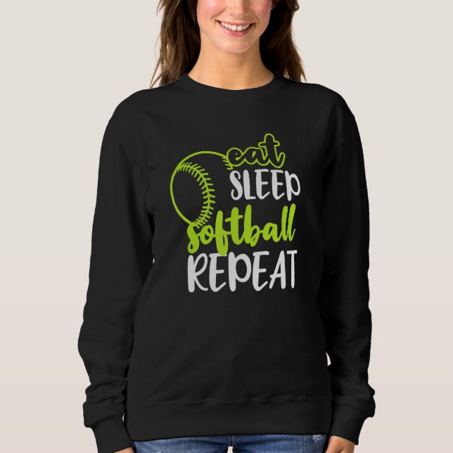 Sudadera Eat Sleep Sofball Repetir el divertido American US (Anverso)