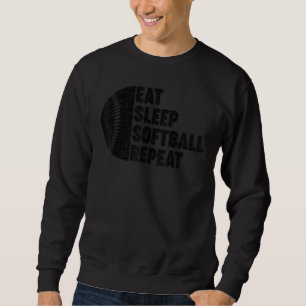 Sudadera Eat Sleep Softball Repite Adolescentes Chicas Niño