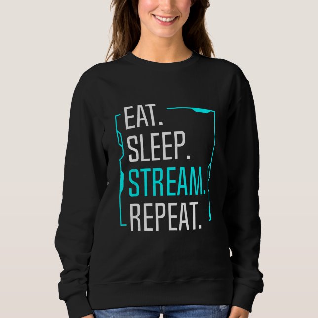 Sudadera Eat Sleep Stream Repetir streaming de película Str (Anverso)