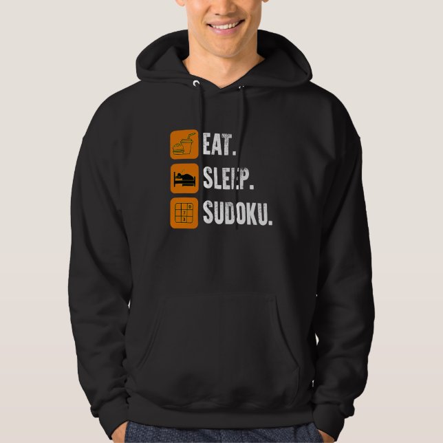 Sudadera Eat Sleep Sudoku Repeat  Number Place Board Game (Anverso)