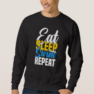 Sudadera Eat Sleep Swift Repetir Gracioso Retro De Natación