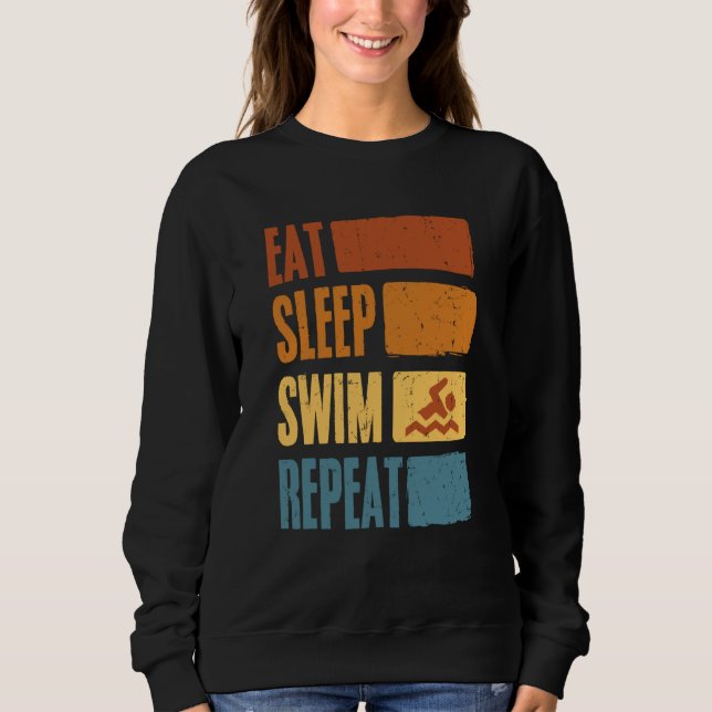 Sudadera Eat Sleep Swim Repeat Swimming Sarcastic Print  7 (Anverso)