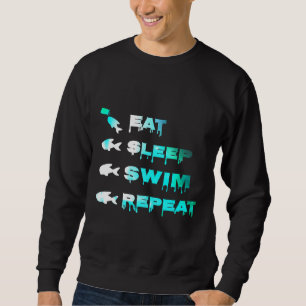 Sudadera Eat Sleep Swim Repetir Acuario Tanque de peces