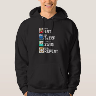 Sudadera Eat Sleep Swim Repetir nadador japonés