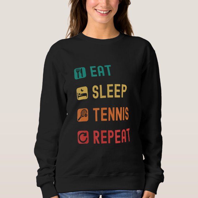 Sudadera Eat sleep Tennis repeat with tick check boxes (Anverso)