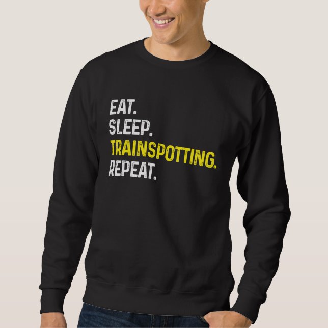 Sudadera Eat Sleep Train spotting Repeat  Train Spotter Rai (Anverso)