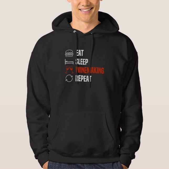 Sudadera Eat Sleep Winemaking Repeat Vintner Winemaker (Anverso)