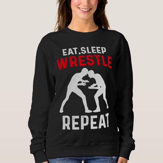Sudadera Eat Sleep Wrestle Repeat Wrestling (Anverso)