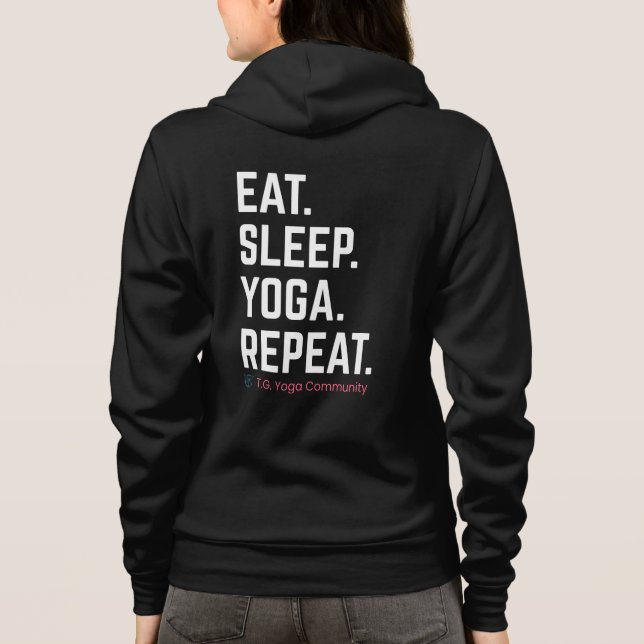 Sudadera Eat. Sleep. Yoga. Repeat. |  Zip-Up Hoodie (Reverso)