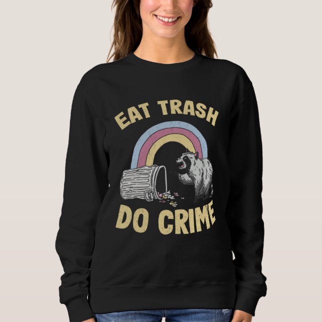 Sudadera Eat Trash Do Crime Rainbow Raccoon (Anverso)