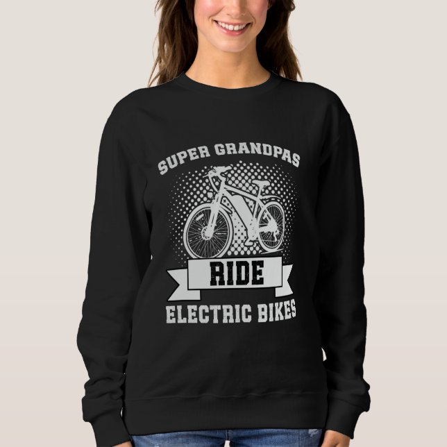 Sudadera EBike SUPER GRANDPAS RIDE BIKES ELÉCTRICOS Funny E (Anverso)