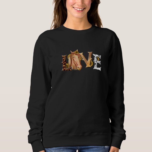 Sudadera Ecg Heartbeat Graphic Horse Lover Equestrian Rider (Anverso)
