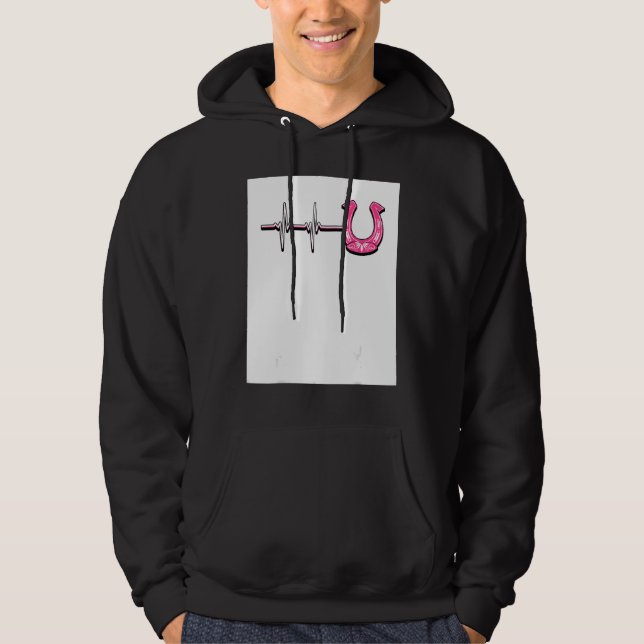 Sudadera Ecg Heartbeat Graphic Horse Lover Equestrian Rider (Anverso)