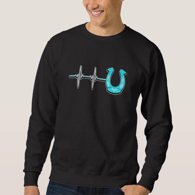 Sudadera Ecg Heartbeat Graphic Horse Lover Equestrian Rider (Anverso)