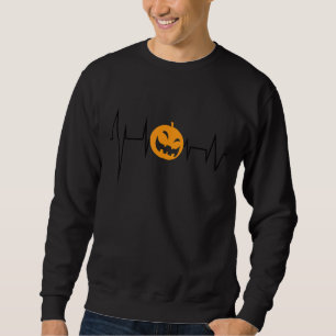 Sudadera Ecg Heartbeat Halloween Calabaza Trick O Trate Sca