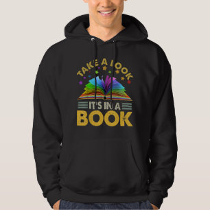 Sudadera Echa un vistazo a un libro leyendo arco iris retro