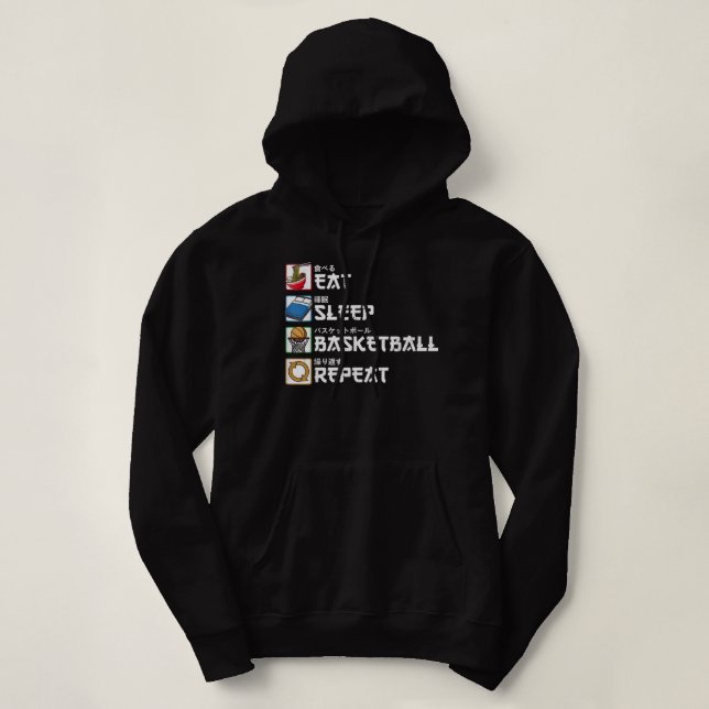 Sudadera Eche Sleep Basketball Repetir el T-Shir deportivo  (Diseño del anverso)