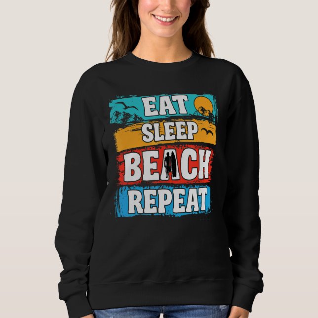 Sudadera Eche Sleep Beach Repetir la playa de surf de veran (Anverso)