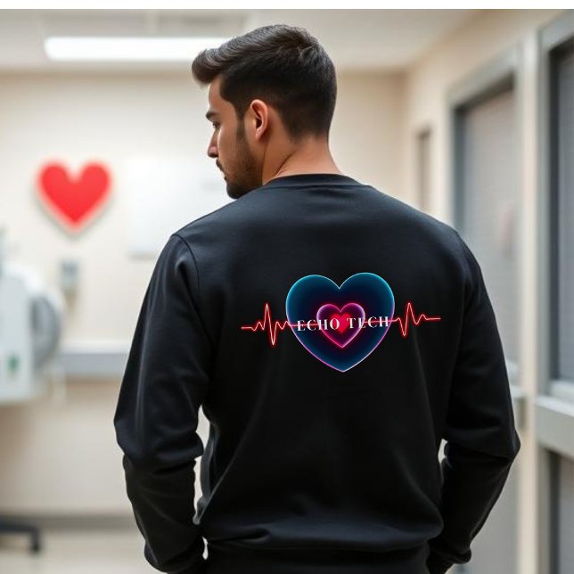 Sudadera Echo Tech | Latido | Corazón con EKG (Echo Tech | Heartbeat | Heart with EKG Sweatshirt)
