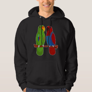 Sudadera Eclectus Parrot Adorable Pareja Pájaros Cuidados D