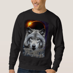 Sudadera Eclipse de luna de sol de galaxia de lobo de invie
