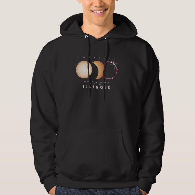 Sudadera Eclipse solar 2024 Illinois Astronoma Eclipse tota (Anverso)