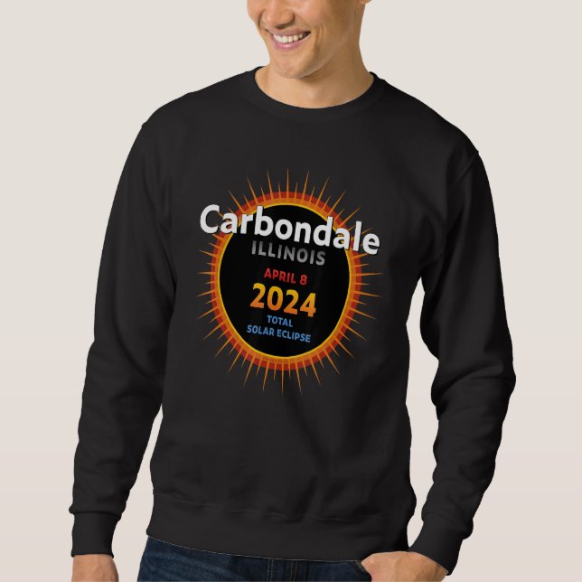 Sudadera Eclipse solar total de Carbondale Illinois IL 2024 (Anverso)