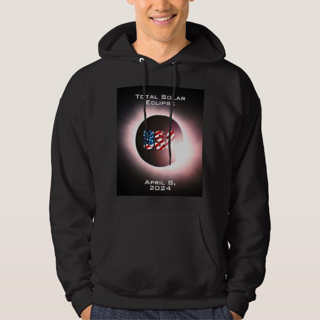 Sudadera Eclipse solar total de la FLAG de EE.UU. 8 de abri (Anverso)