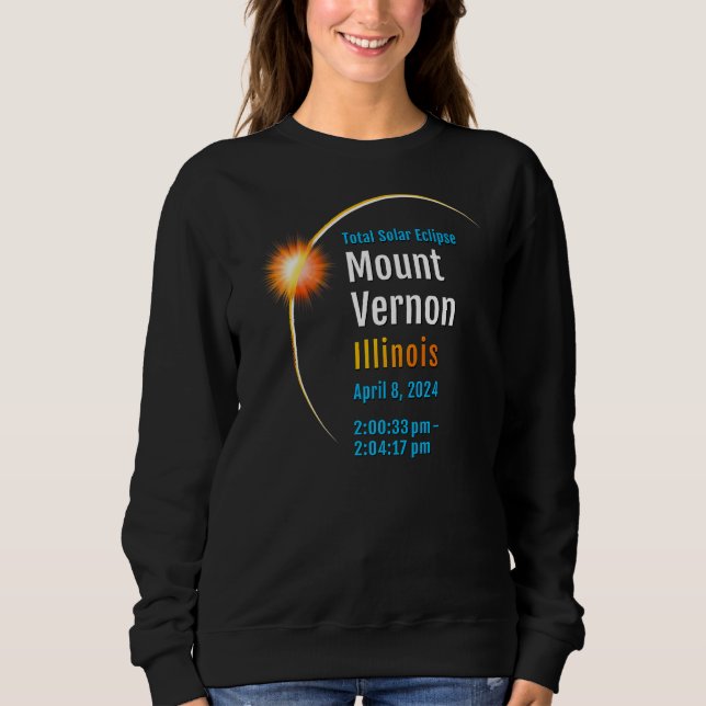 Sudadera Eclipse solar total de Monte Vernon Illinois Il 20 (Anverso)