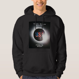 Sudadera Eclipse solar total USA BANDERA 8 de abril de 2024