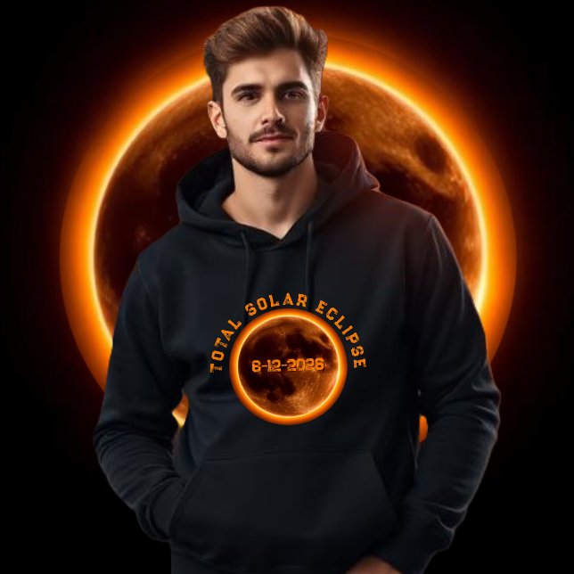 Sudadera Eclipse Total de Sol 2026 (Total Solar Eclipse 2026-  Hoodie August 12 2026 )