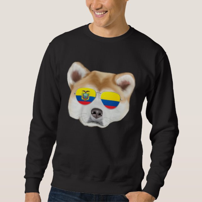 Sudadera Ecuadorian Flag Akita Dog Ecuador Pocket (Anverso)