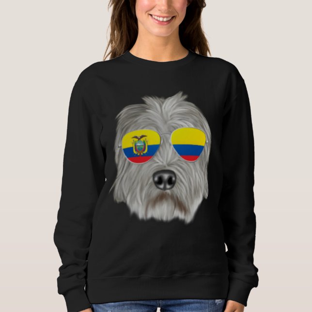 Sudadera Ecuadorian Flag Dandie Dinmont Terrier Dog Ecuador (Anverso)