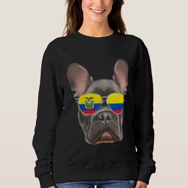 Sudadera Ecuadorian Flag French Bulldog Dog Ecuador Pocket (Anverso)