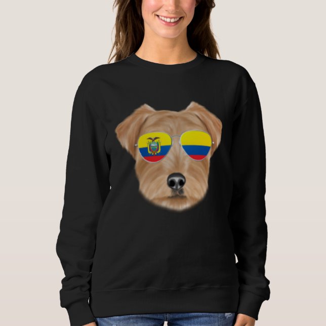 Sudadera Ecuadorian Flag Norfolk Terrier Dog Ecuador Pocket (Anverso)