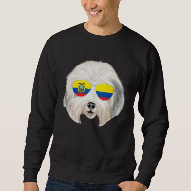 Sudadera Ecuadorian Flag Old English Sheepdog Dog Ecuador P (Anverso)