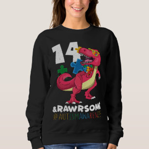 Sudadera Edad 14 Dinosaurio Nació Rompecabezas Autismo Conc